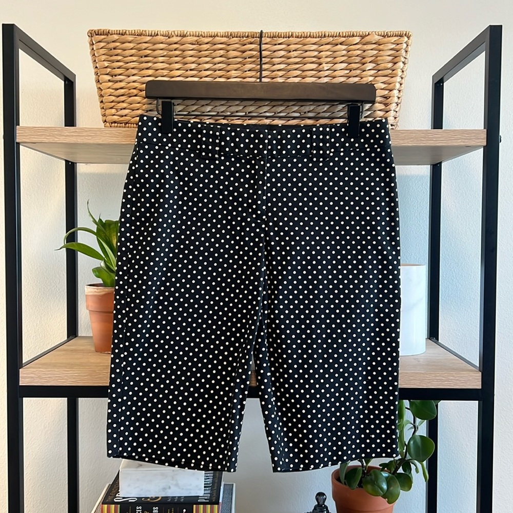 Express Editor Mid-Rise Bermuda Dot Print Short, 4